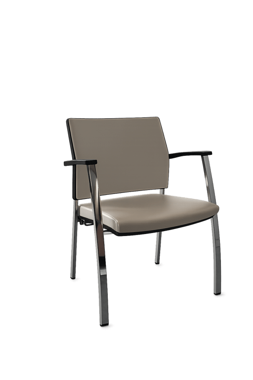 Chaise de réunion en cuir blanc