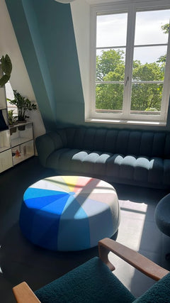 Table basse ronde en tissu - ambiance