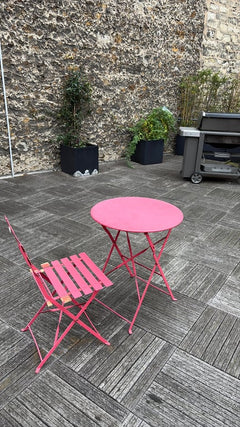 Chaise pliante métal rouge - 3-4