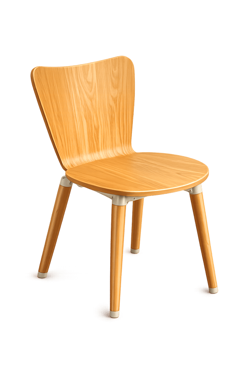 Chaise de cafétéria en bois