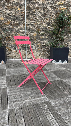 Chaise pliante métal rouge - 3-4