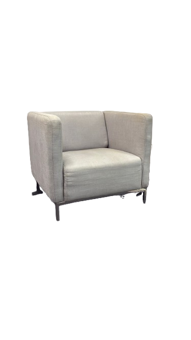 Fauteuil en tissu crème clair