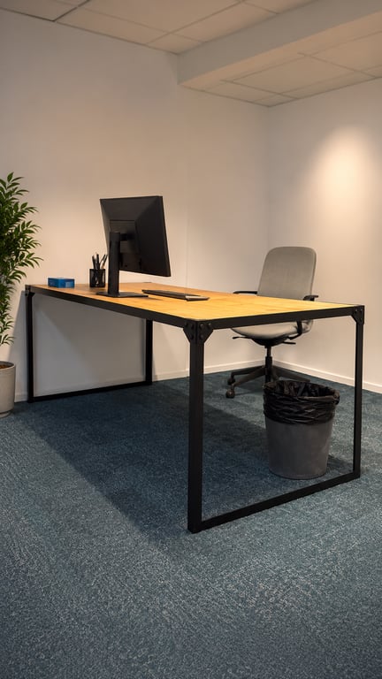 Bureau droit 180x90 Maison du Monde - Métal et bois