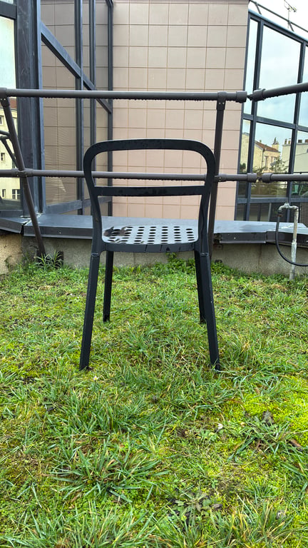 Chaise d'extérieur métal Noir - 3-4