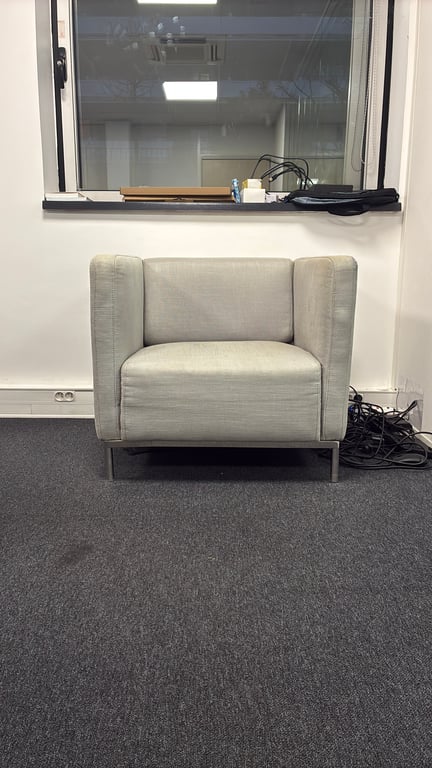 Fauteuil en tissu crème clair - 3-4