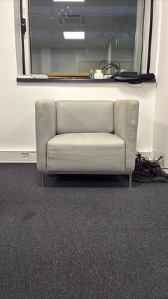 Fauteuil en tissu crème clair - 3-4