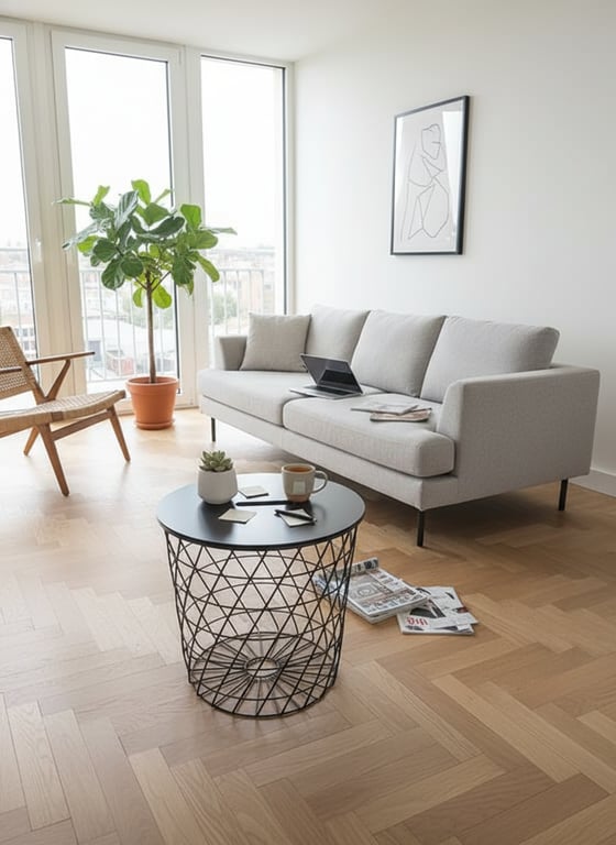 IKEA - Kvistbro - Table basse ronde en bois et métal