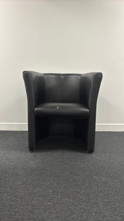 Fauteuil cuir noir - 3-4