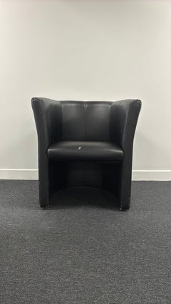 Fauteuil cuir noir - 3-4