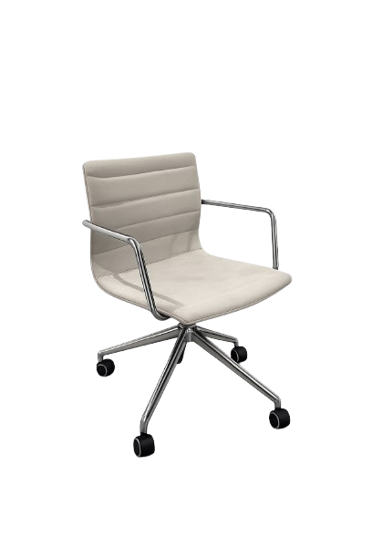 Chaise de réunion avec roulettes et accoudoirs