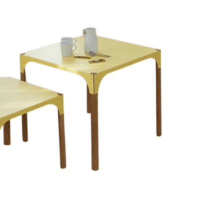 Table basse rectangulaire en bois et métal