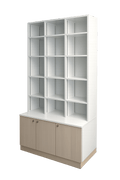 Bibliothèque en bois mélaminé blanc et chêne clair