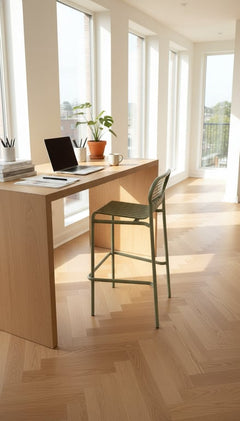 Chaise haute empilable en métal "Green House"