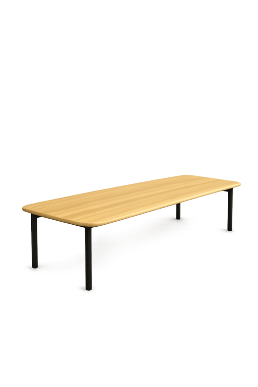 Table basse rectangulaire 135x50 en bois et métal