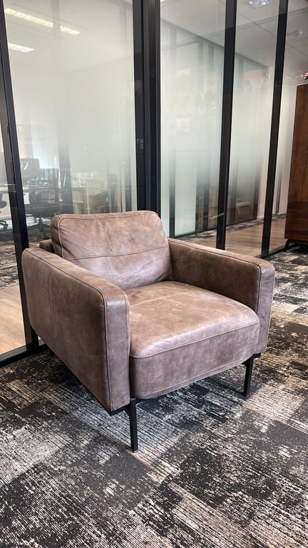 Fauteuil en cuir avec accoudoirs - 3-4