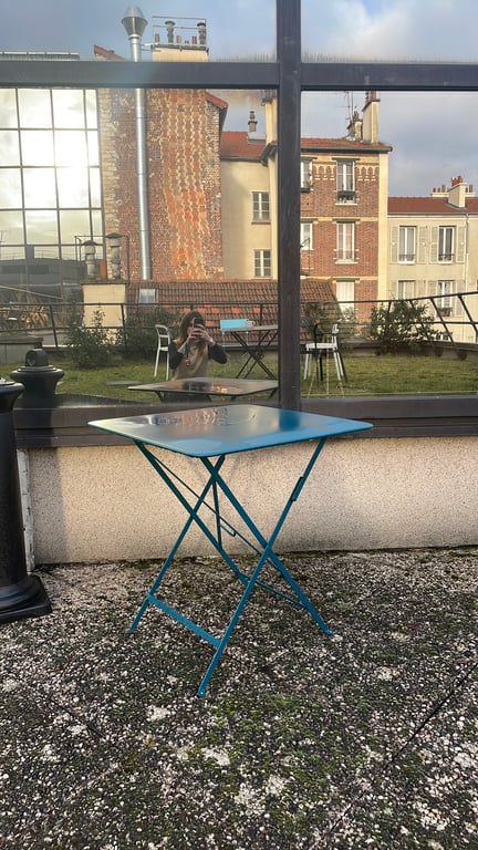 Table d'extérieur rectangulaire 70x70 Métal Havelock Blue - 3-4