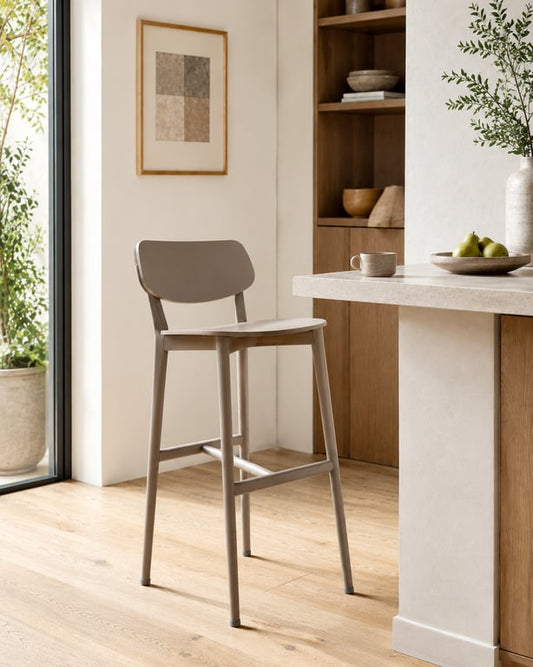 Chaise/tabouret haut en bois contreplaqué - Billiani