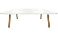 Table de réunion rectangulaire avec goulotte et top access