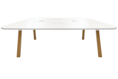 Table de réunion rectangulaire avec goulotte et top access