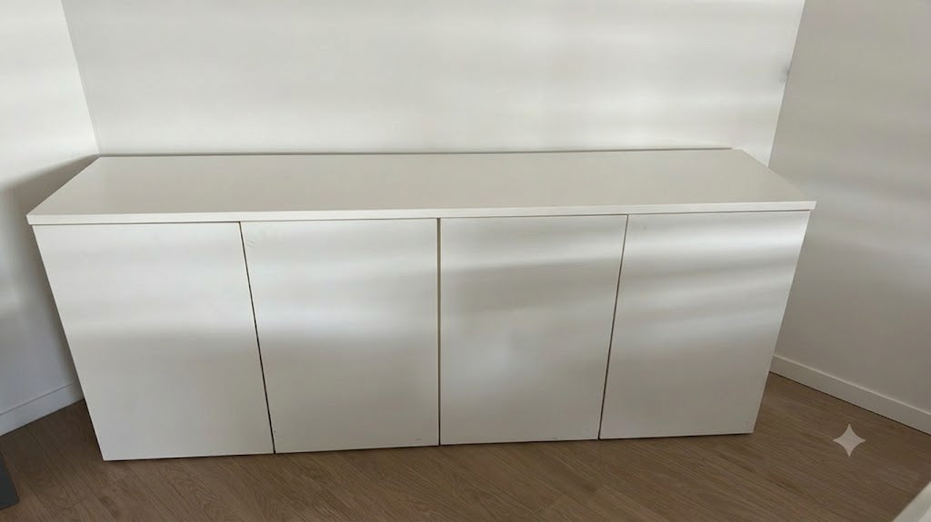 Armoire basse 2 portes blanche