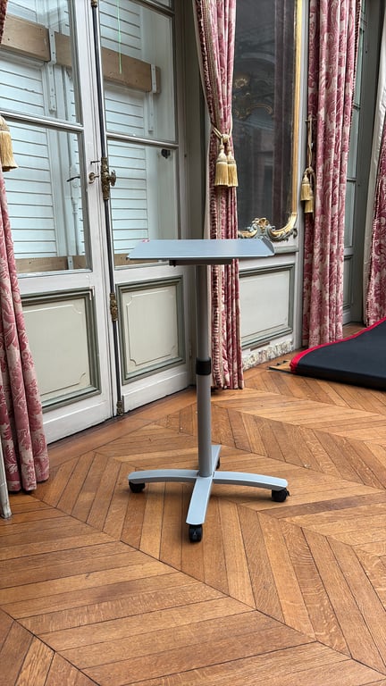 Table polyvalente rectangulaire en métal avec roulettes - 3-4
