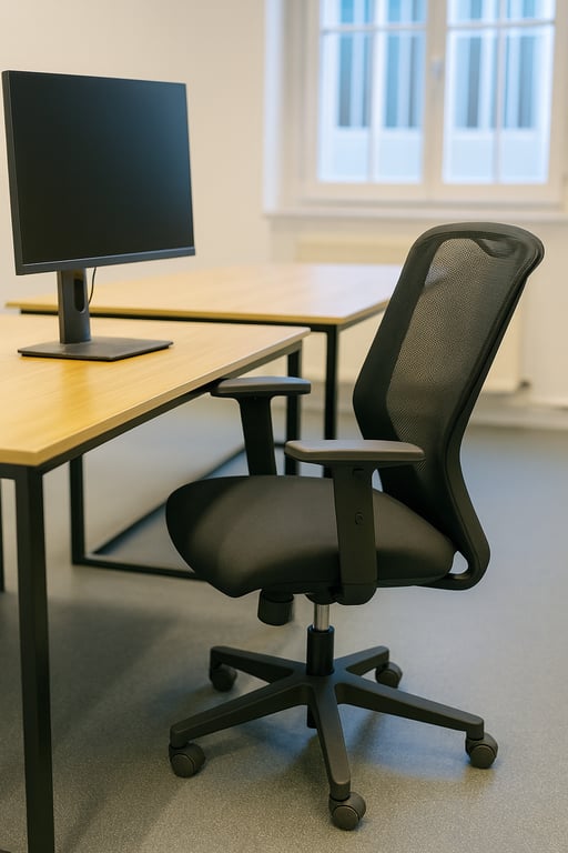 Fauteuil de bureau avec roulettes et accoudoirs réglables
