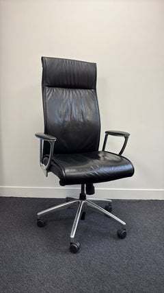 Fauteuil de bureau cuir noir - 3-4