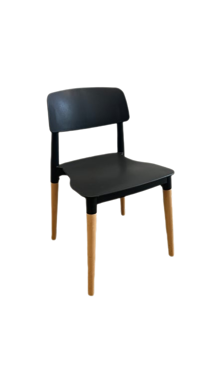 Chaise de cafétéria plastique noir