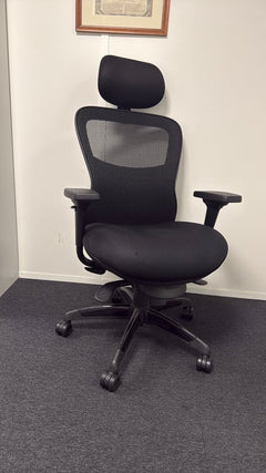 Fauteuil de bureau ergonomique tissu résille noir - 3-4
