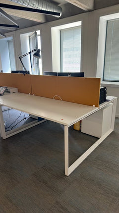 Bureau multiposte 160x160cm Blanc - 3-4