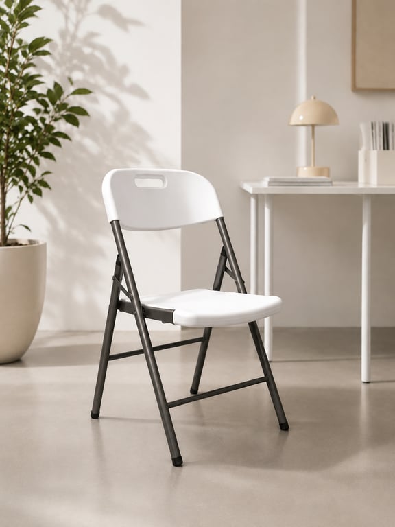 Chaise pliante d'extérieur blanche