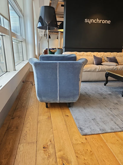 Fauteuil avec accoudoirs en tissu Steel Blue