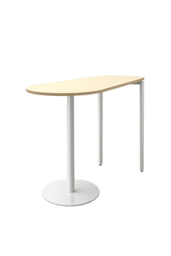 Demi lune - Table haute en bois avec pieds en métal