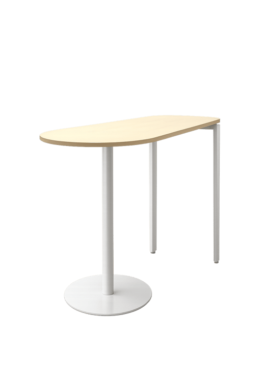 Demi lune - Table haute en bois avec pieds en métal