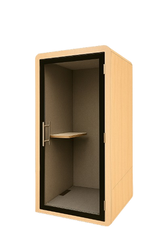 Cabine acoustique Solo en bois avec porte en verre - 3-4