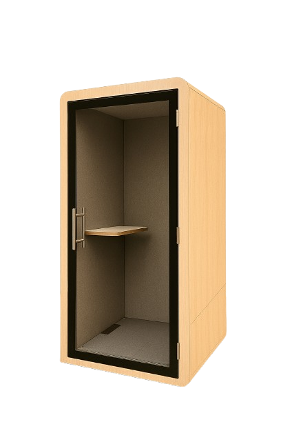 Cabine acoustique Solo en bois avec porte en verre