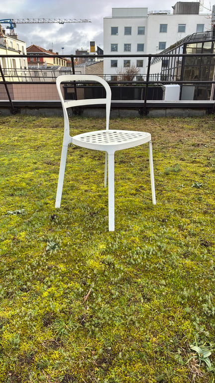 Chaise d'extérieur en métal blanc - 3-4