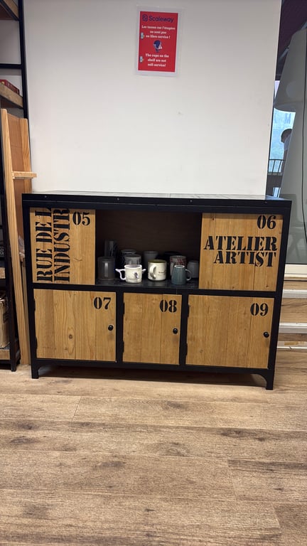 Armoire basse en bois et métal Maison du monde - 3-4