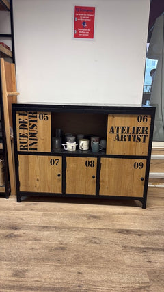 Armoire basse en bois et métal Maison du monde - 3-4