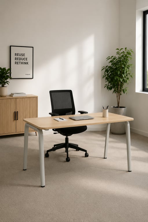 Bureau droit 140x80 Steelcase - Angle rond