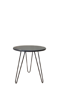 Table basse ronde en bois et métal - 3-4