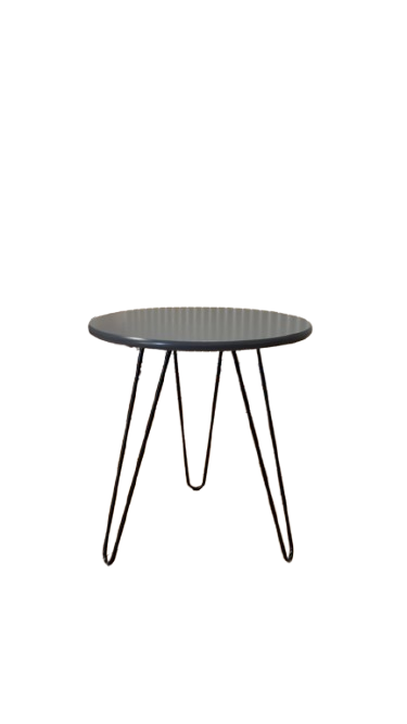 Table basse ronde en bois et métal