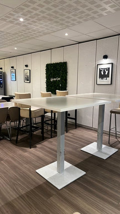 Table haute 100x100 Blanc