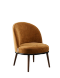 Fauteuil en velours marron avec pieds en bois