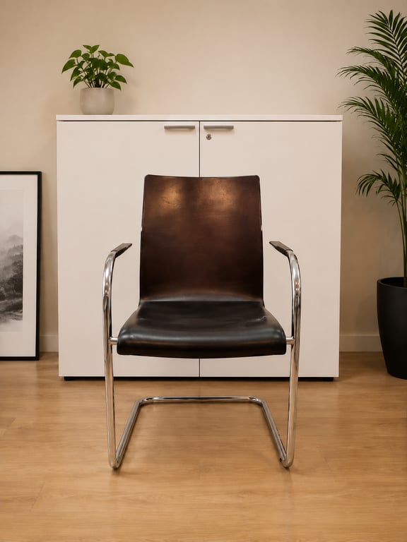 Chaise de réunion cuir noir