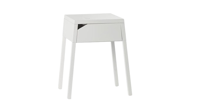 Table basse rectangulaire en mélaminé blanc