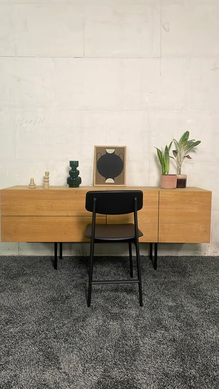 Chaise de cafétéria Molteni&C Woody en cuir - arriere
