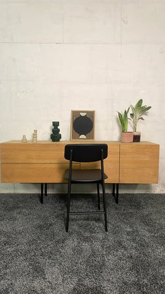 Chaise de cafétéria Molteni&C Woody en cuir - arriere