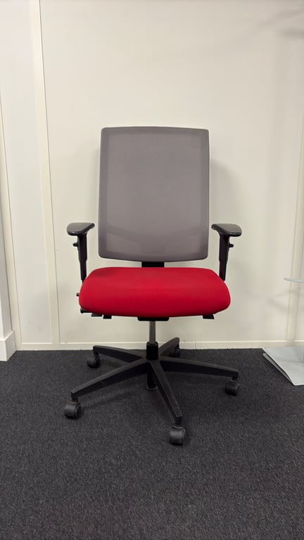 Fauteuil de bureau Rouge et gris - 3-4