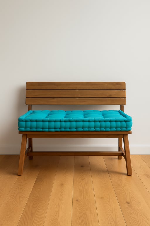 Banc en bois et tissu - 3-4